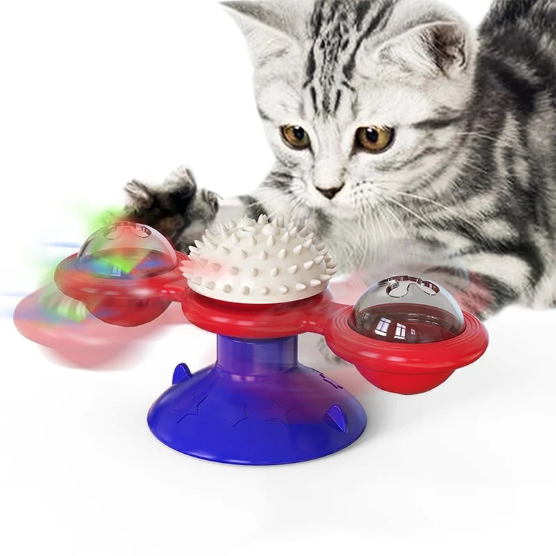 (🔥Promotion 48% OFF) Interactive Windmill Cat Toys with Catnip