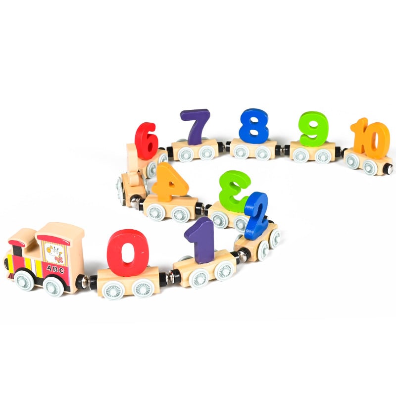 🔥Last Day Promotion 40% OFF - Numbers And Letters Magnetic Train Puzzle Wooden Toy Car