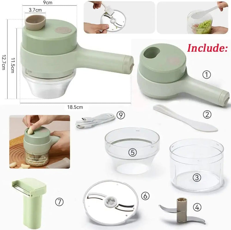 Best kitchen Tool💝 4 In 1 Handheld Electric Vegetable Cutter Set
