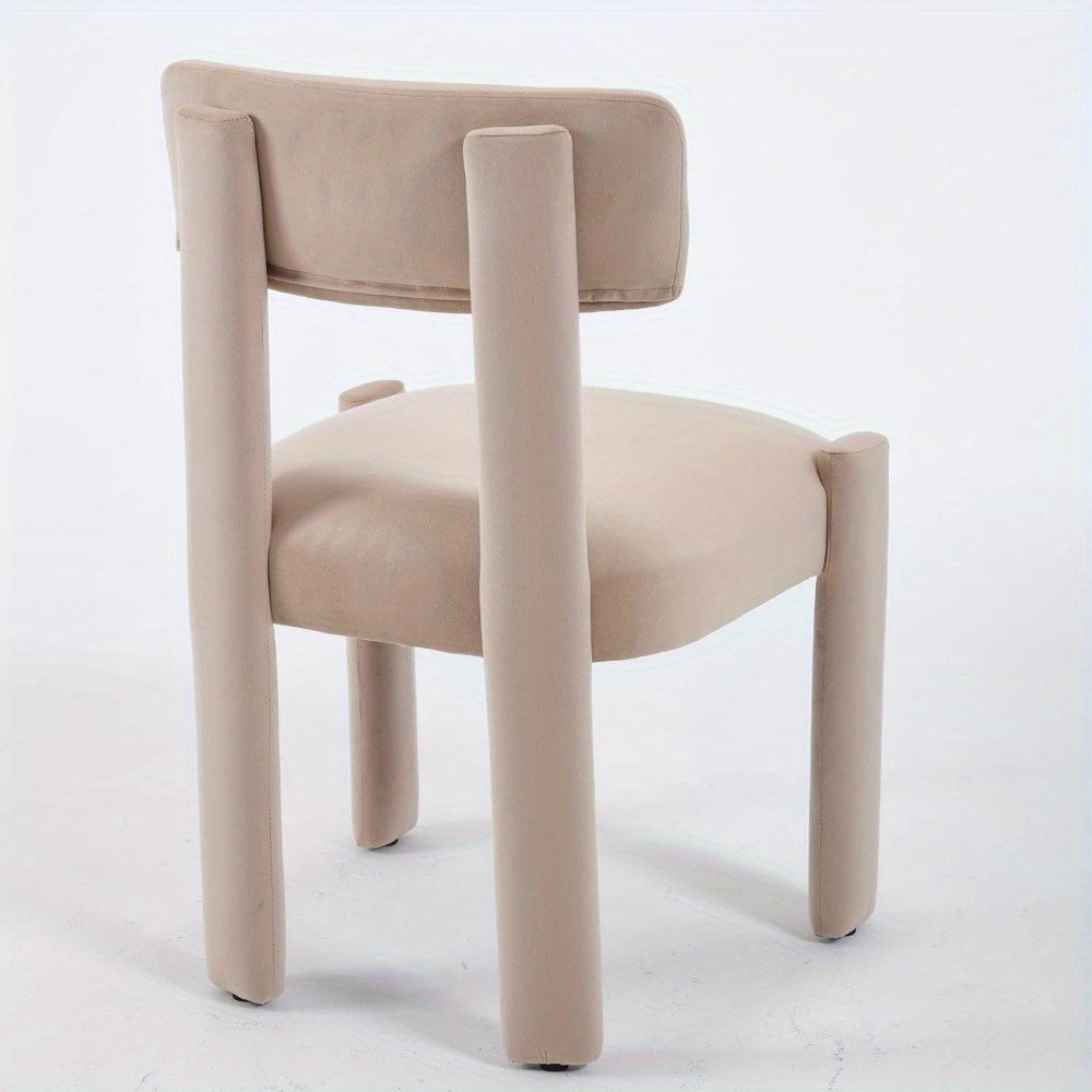 Set of 2 Comfortable Modern Dining Chairs, Armless Upholstered Side Chairs with Back for Dining Room, Living Room, Home Office