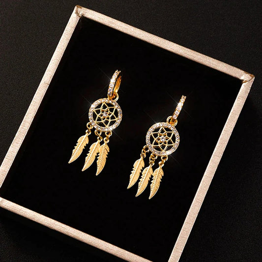 🔥Dreamcatcher Crystal Charm Earrings