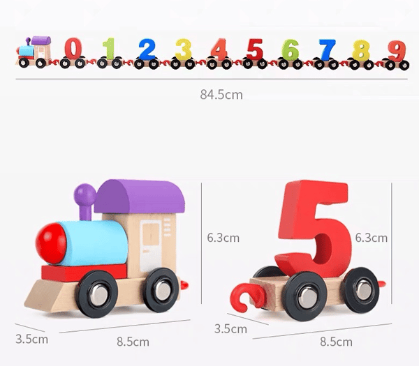 🔥 Preschool Education Wooden Train Toy