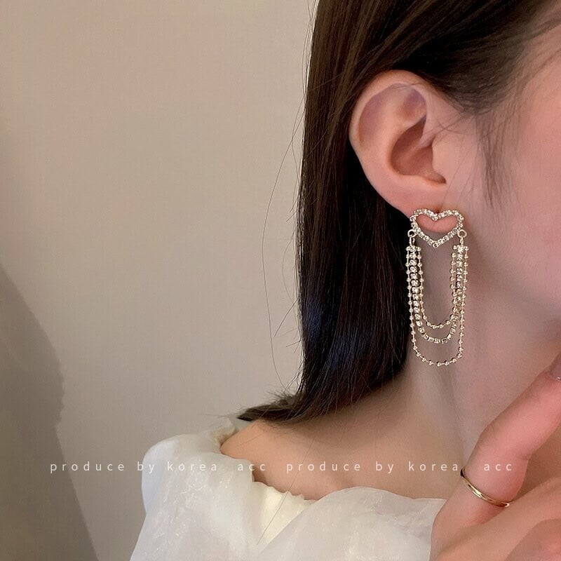 Love tassel earrings