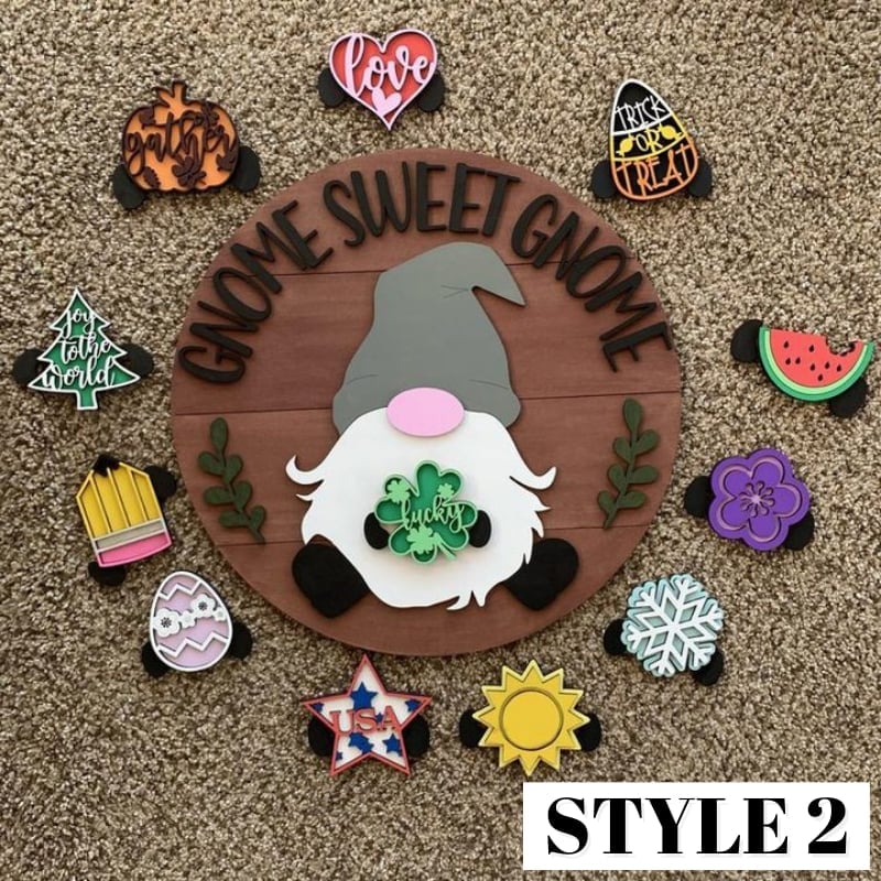 🎉 Last Day Promotion-47% OFF 🎉-Cute 3D Seasonal Interchangeable Gnome Door Hanger