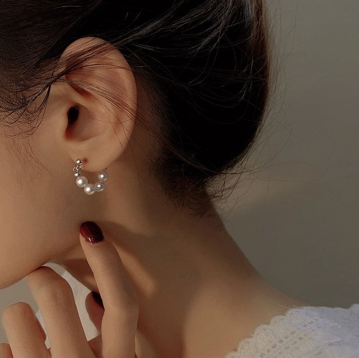 💝To My Dearest Daughter👩❤️👧elegant pearl earrings