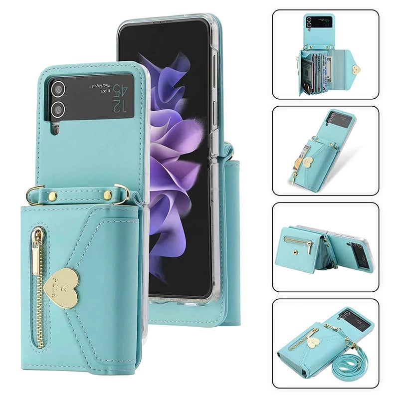 Crossbody Wallet Case of Women for Samsung Galaxy Z Flip3 5G\/ Flip4
