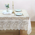 Wedding Party Home Decor Cloth 1pc, White Lace Fabric for Table Cover, Lace Decorative Tablecloth Dining Cloth Textile Wedding Party Home Decor
