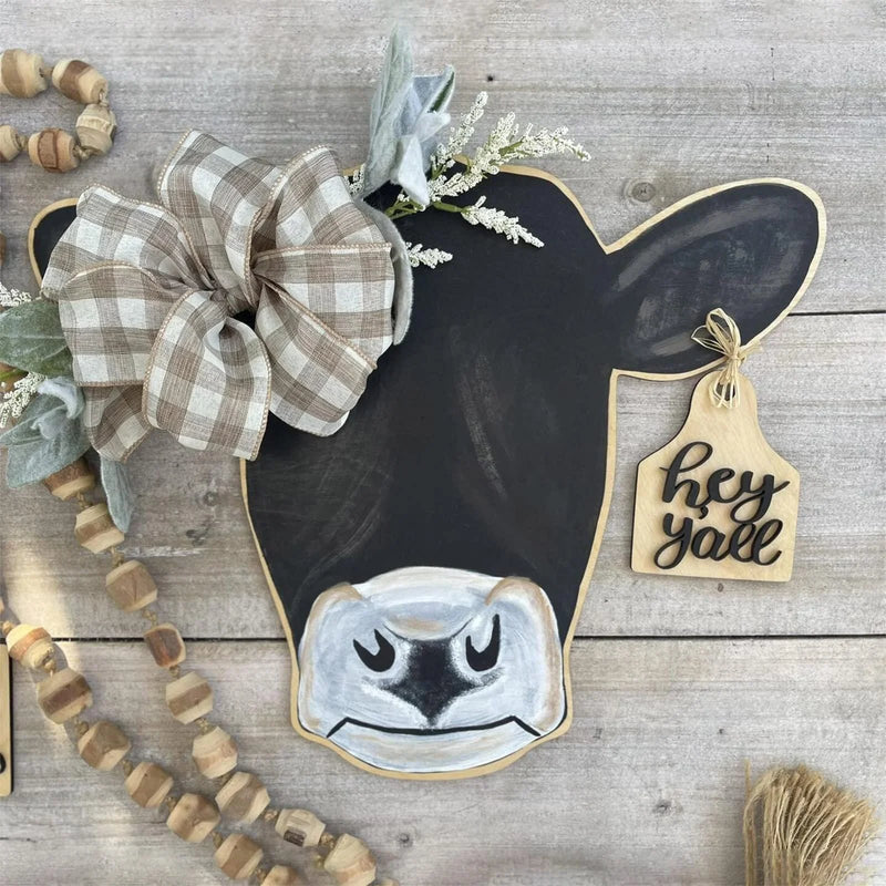 48% OFF🔥-Farmhouse Cow Head Welcome Wreath