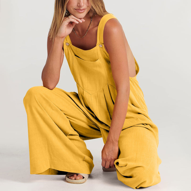 Last Day 48% OFF🔥Women's Sleeveless Wide Leg Jumpsuit with Pockets❤️