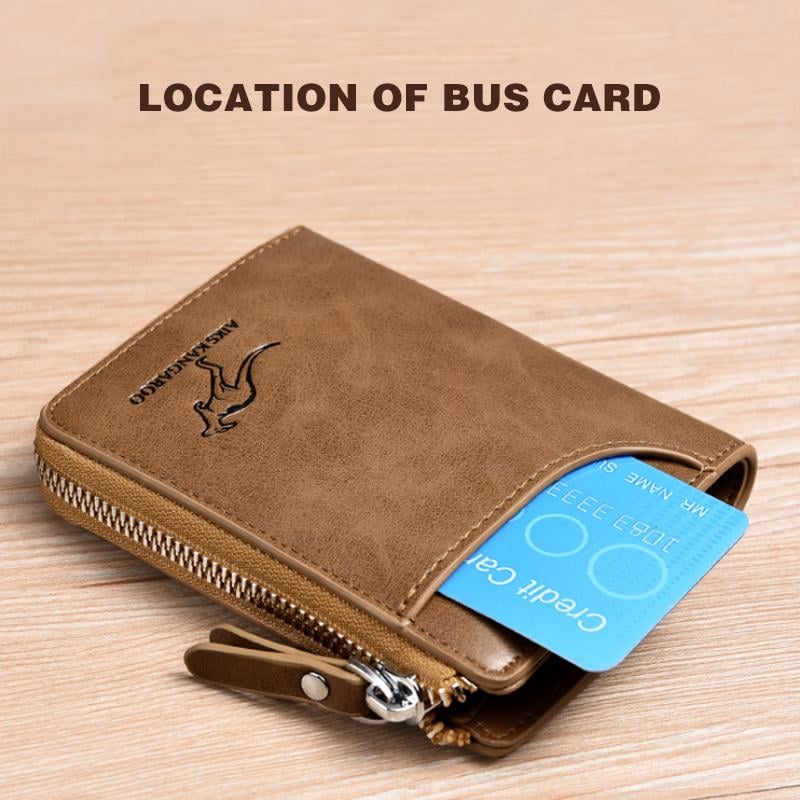 🔥 BIG SALE - 47% OFF 🔥🔥Men Wallet Zipper Genuine Leather Purse ( RFID PROTECTED )