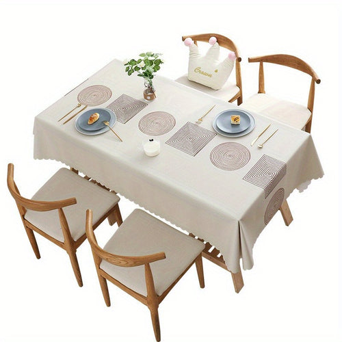 1pc Tablecloth And Scald-Proof PVC Coffee Table Pad Rectangular Household Padded Table Tablecloth Wash-Free And -Perfect for Outdoor Activities in Spring And Summer, Home Kitchen Decoration And Holiday Parti Christmas, Valentine's Day, New Year