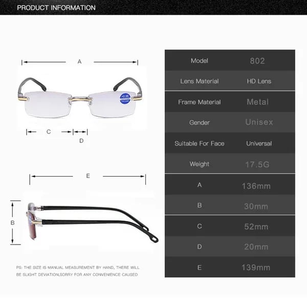💥49% OFF💥Sapphire High Hardness Anti-blue Progressive Far And Near Dual-Use Reading Glasses