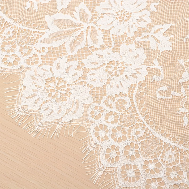 Wedding Party Home Decor Cloth 1pc, White Lace Fabric for Table Cover, Lace Decorative Tablecloth Dining Cloth Textile Wedding Party Home Decor