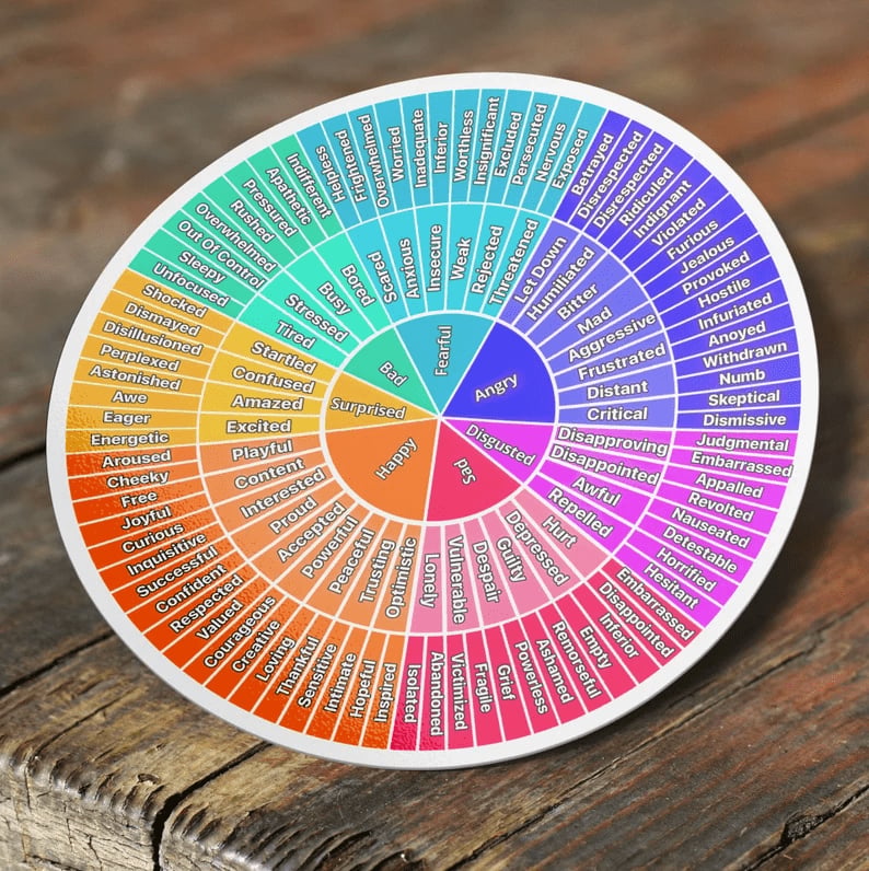 Feelings Wheel Double Sided Keychain