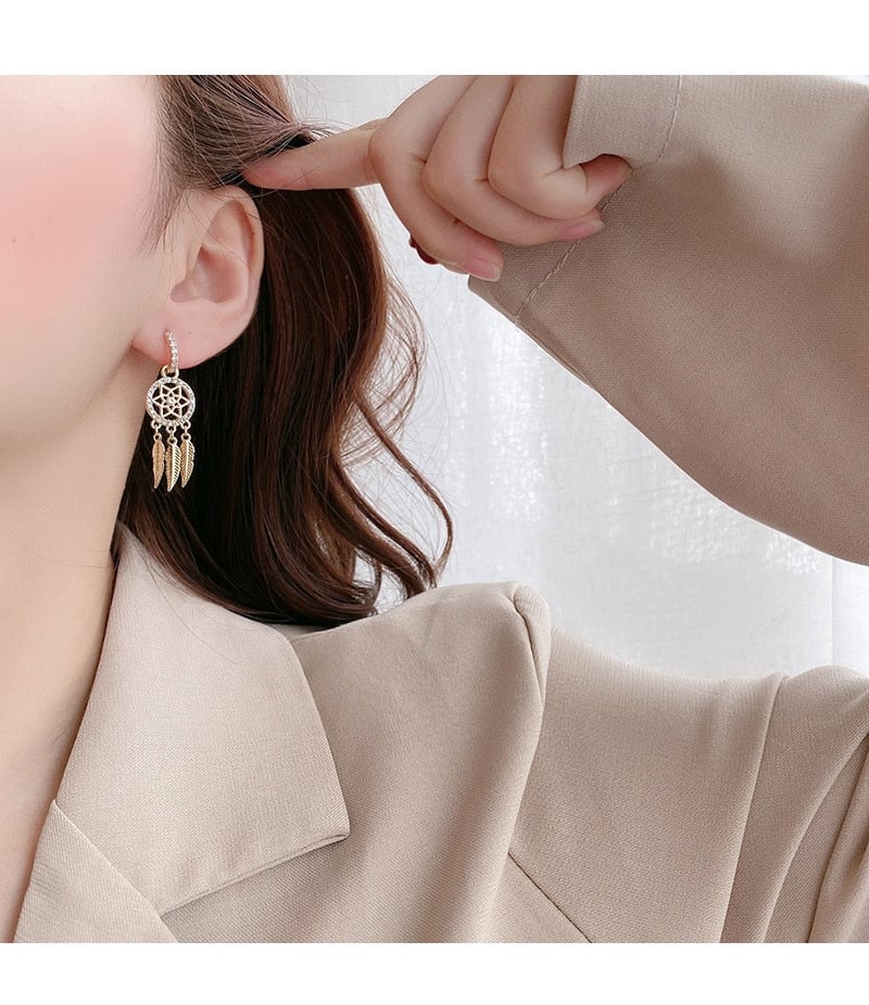 🔥Dreamcatcher Crystal Charm Earrings