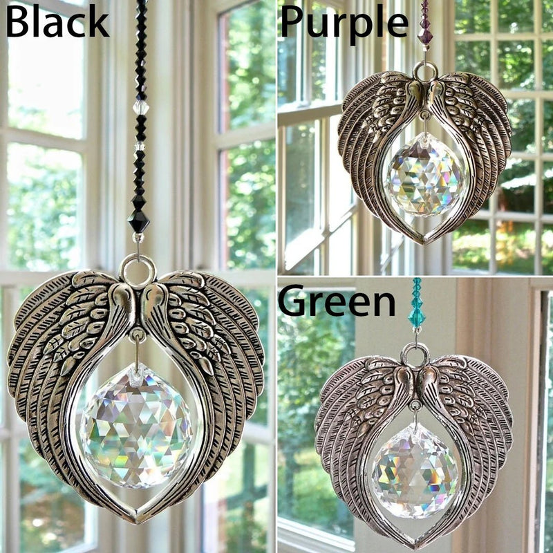 ✨ ANGEL WINGS  Crystal and Pewter Wings Suncatcher