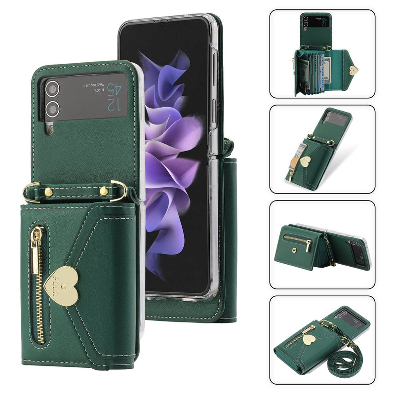 Crossbody Wallet Case of Women for Samsung Galaxy Z Flip3 5G\/ Flip4