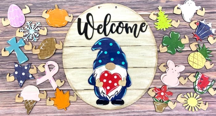 🎉 Last Day Promotion-47% OFF 🎉-Cute 3D Seasonal Interchangeable Gnome Door Hanger