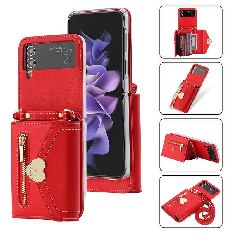 Crossbody Wallet Case of Women for Samsung Galaxy Z Flip3 5G\/ Flip4