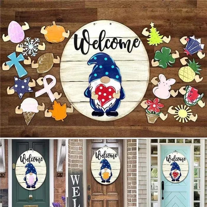 🎉 Last Day Promotion-47% OFF 🎉-Cute 3D Seasonal Interchangeable Gnome Door Hanger