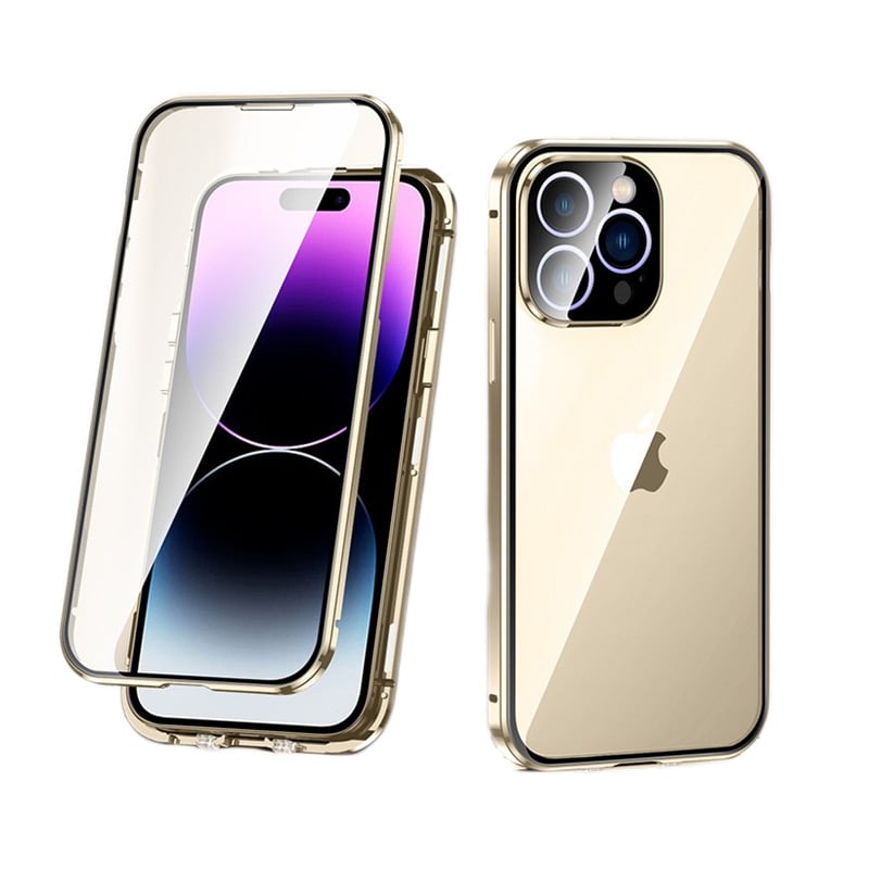 Magnetic Tempered Glass Double-sided Phone Case For iPhone