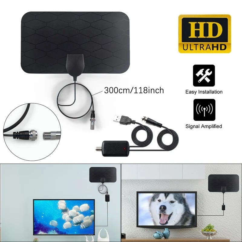 HDTV cable antenna 4K (5G chip, 🌎 can be used worldwide)
