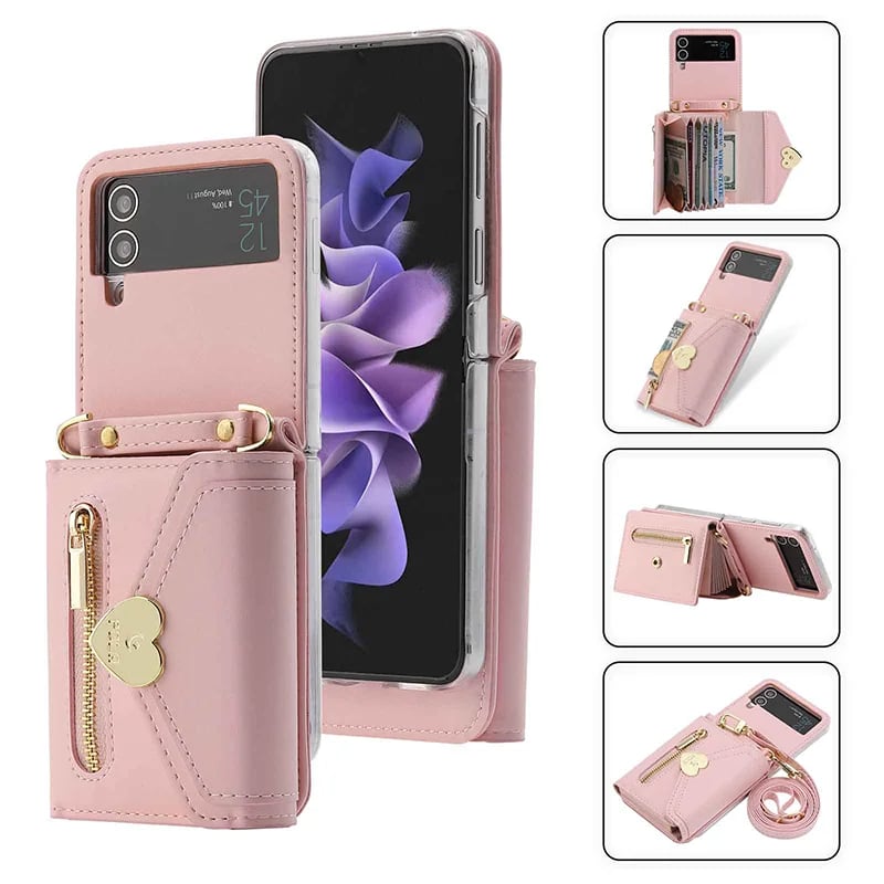 Crossbody Wallet Case of Women for Samsung Galaxy Z Flip3 5G\/ Flip4