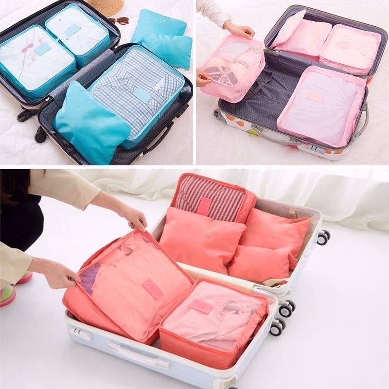 6 pieces portable luggage packing cubes🧳
