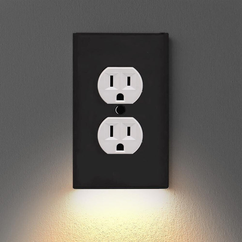 Outlet Wall Plate With Night Lights-No Batteries or Wires