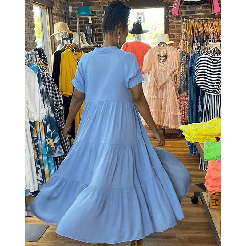 🔥48% OFF 🎁🔥Tiered Midi Dress-Buy 2 Free Shipping