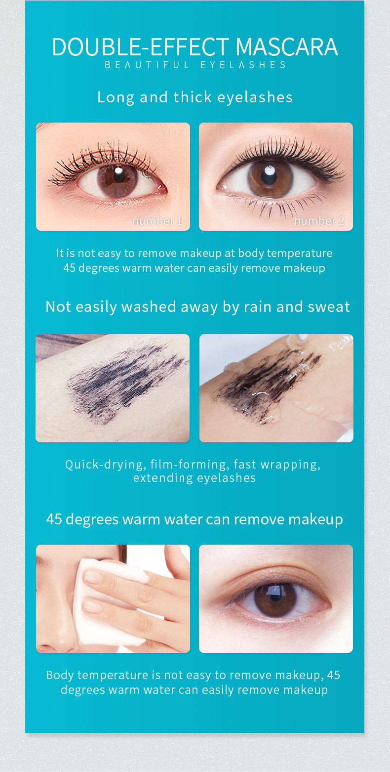 2 in 1 Curl Long Lasting Waterproof Mascara