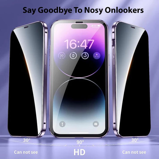 Magnetic Tempered Glass Double-sided Phone Case For iPhone