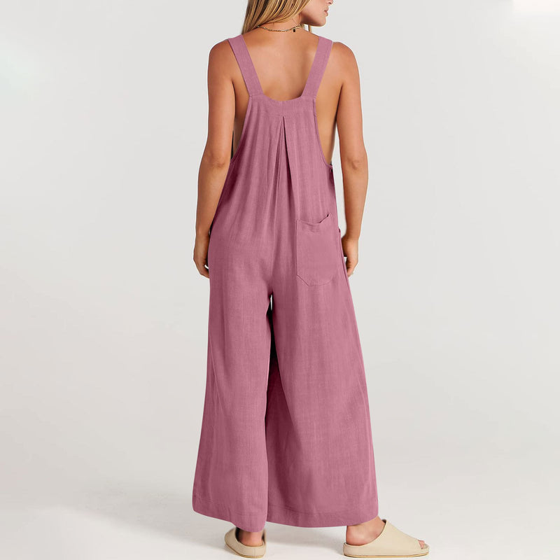 Last Day 48% OFF🔥Women's Sleeveless Wide Leg Jumpsuit with Pockets❤️