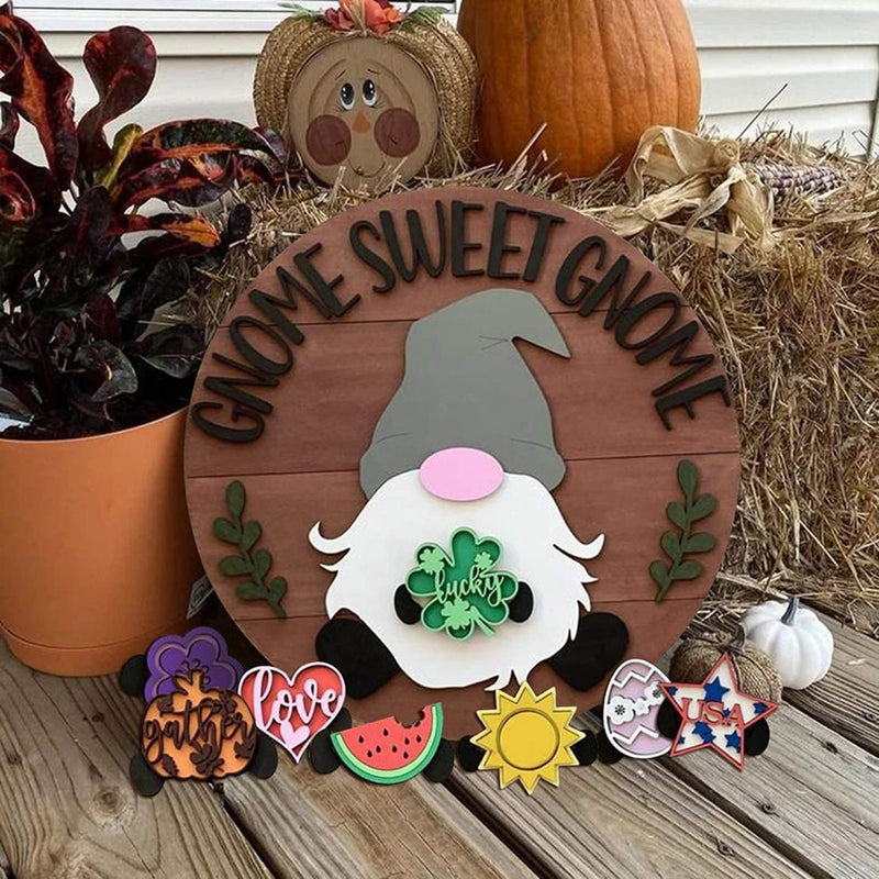 🎉 Last Day Promotion-47% OFF 🎉-Cute 3D Seasonal Interchangeable Gnome Door Hanger