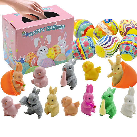 Easter Eggs Filled With Pullback Construction Vehicles, Cute Animals, Dinosaurs, Jewelry pieces and Bunnies