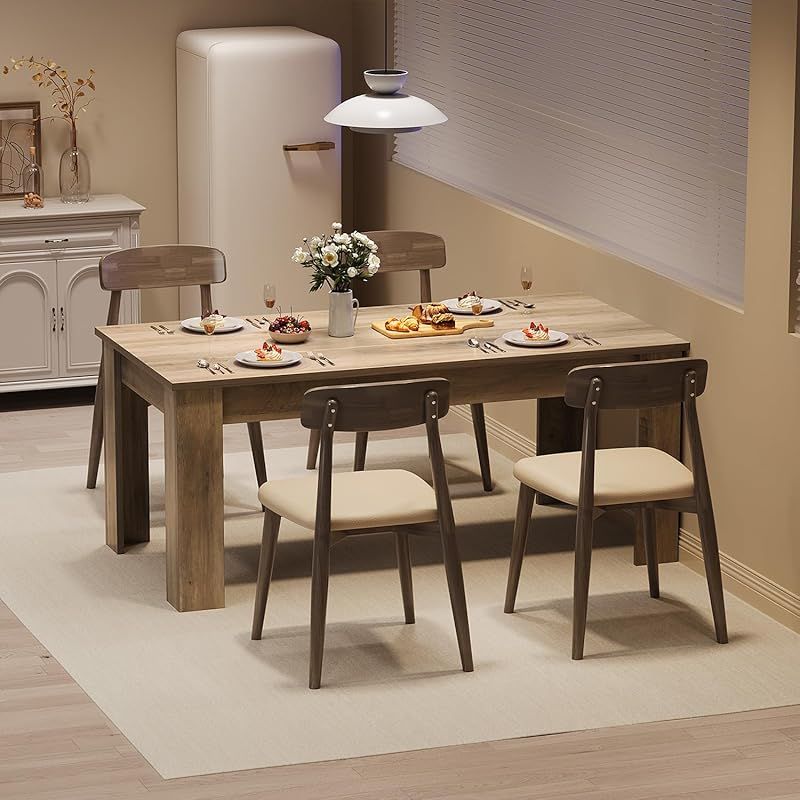 70.86-Inch Heavy Duty Farmhouse Dining Table for 6-8 People - Extra Long Rectangular Kitchen Table with Sturdy Legs & Thick Tabletop, Rustic Modern Design, Easy Assembly, Grey Finish, Space-Saving Large Dining Room Table for Big Families