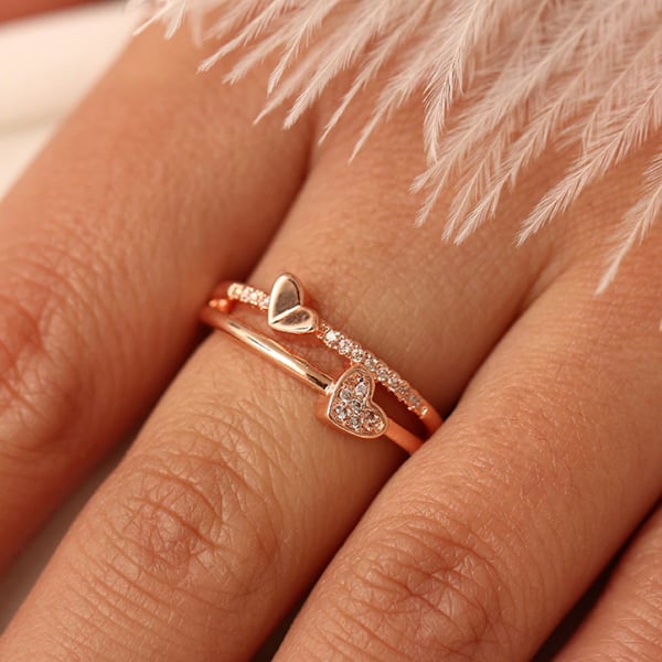 🔥Last Day Promotion 47% OFF-👩Mother & Daughter👧-Always Heart To Heart Ring💕