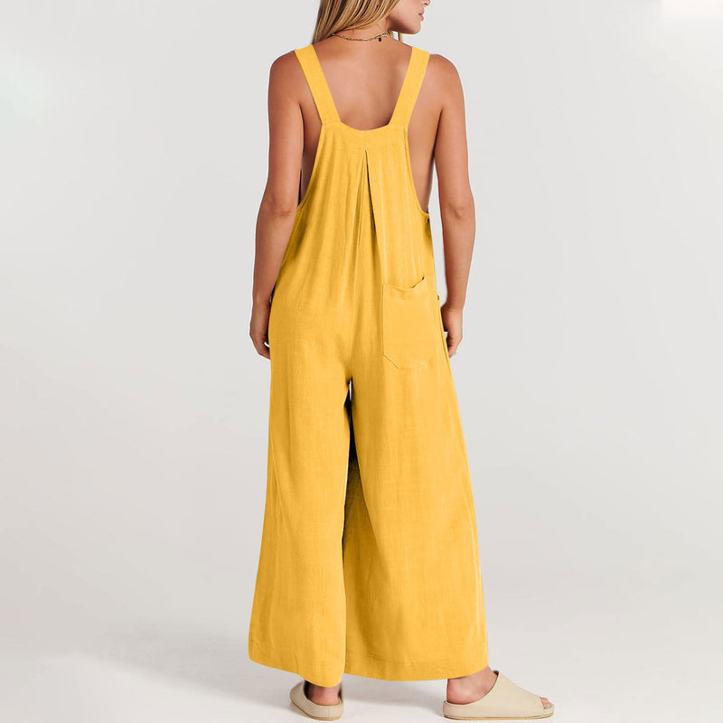 Last Day 48% OFF🔥Women's Sleeveless Wide Leg Jumpsuit with Pockets❤️