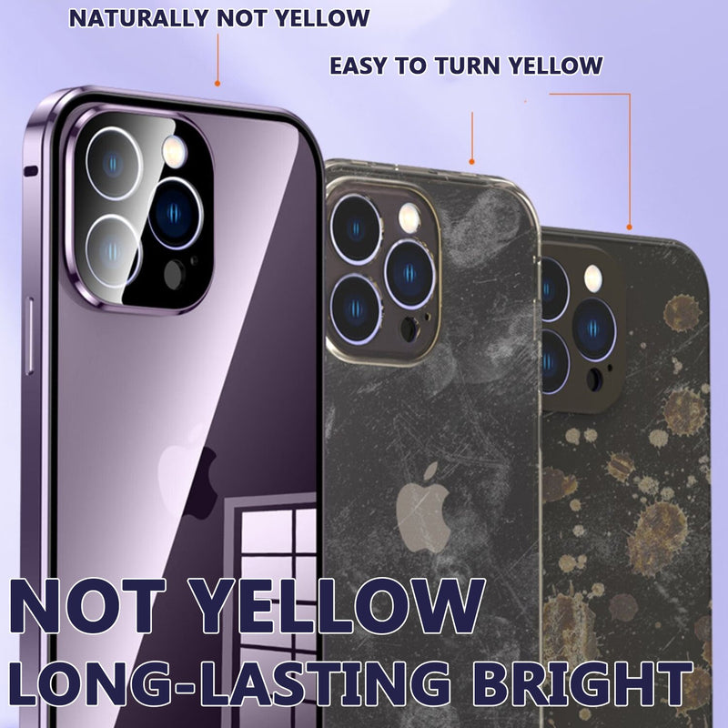 Magnetic Tempered Glass Double-sided Phone Case For iPhone