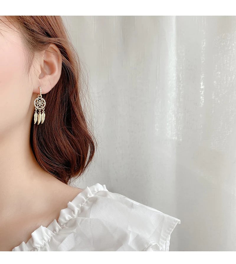 🔥Dreamcatcher Crystal Charm Earrings