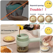 Best kitchen Tool💝 4 In 1 Handheld Electric Vegetable Cutter Set