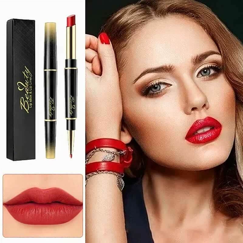 🔥 BIG SALE - HALF PRICE🔥🔥Double ended lipstick Automatic Lip Liner Matte Waterproof Non-fading Non-stick Lipstick