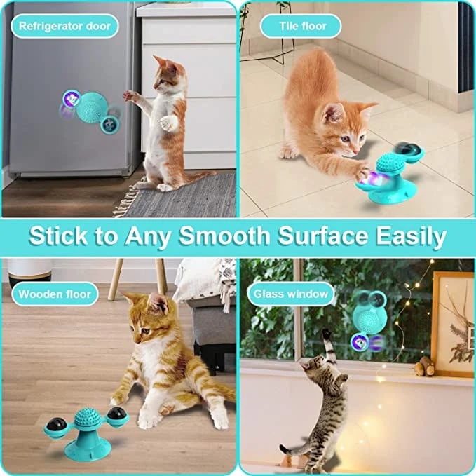 (🔥Promotion 48% OFF) Interactive Windmill Cat Toys with Catnip