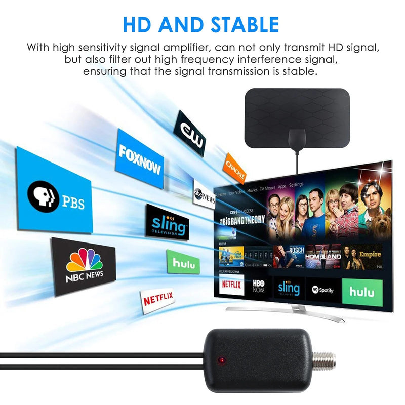 HDTV cable antenna 4K (5G chip, 🌎 can be used worldwide)