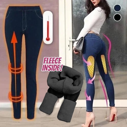 Thermal Fleece Denim Jeggings