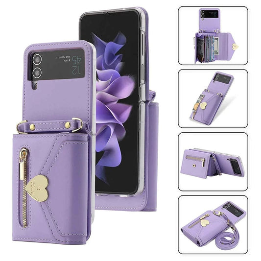 Crossbody Wallet Case of Women for Samsung Galaxy Z Flip3 5G\/ Flip4