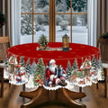 Christmas Tablecloth Christmas Tablecloth, 4 Sizes Available | Santa Claus, Snowman, and Christmas Tree Patterned, Circular and Rectangular, Kitchen Accessories, Christmas Party, Christmas Gift
